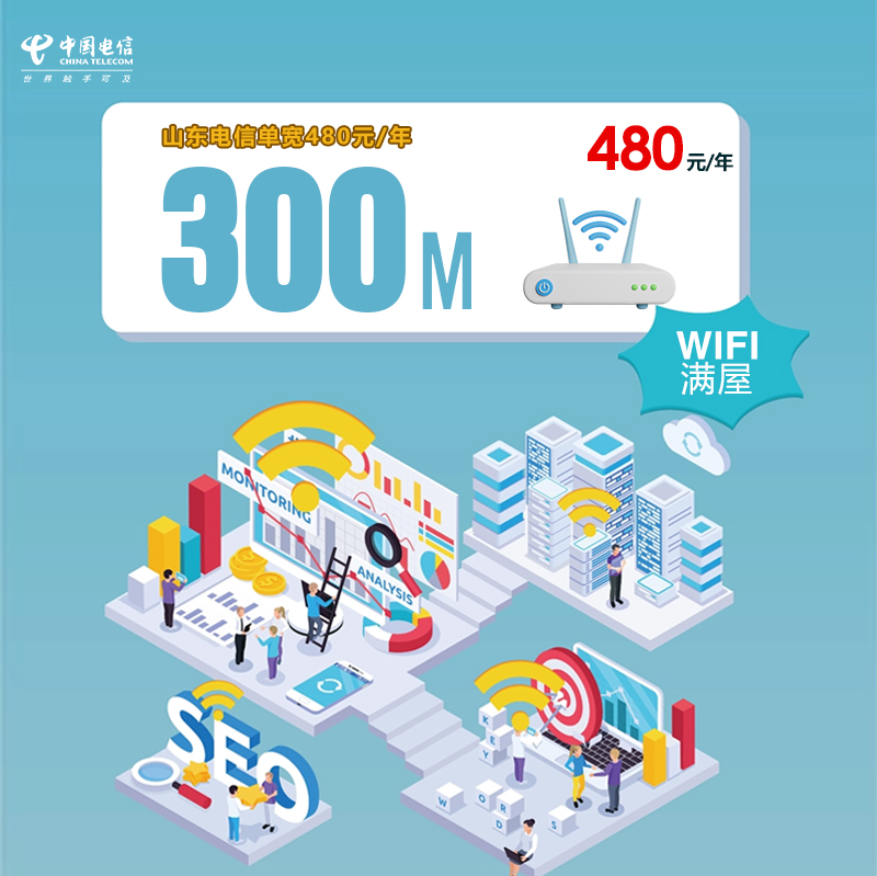 山东电信单宽300M480元/年 流量卡-随身WiFi-宽带官方办理渠道