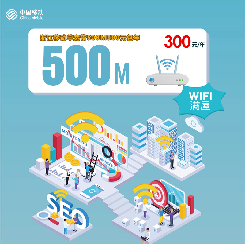 浙江移动单宽带500M300元包年 流量卡-随身WiFi-宽带官方办理渠道