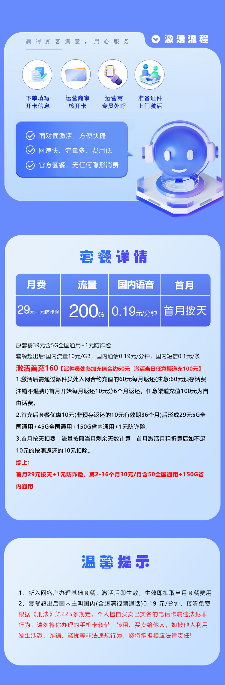 山东移动省内专享卡【30元200G】【新】官方办理入口